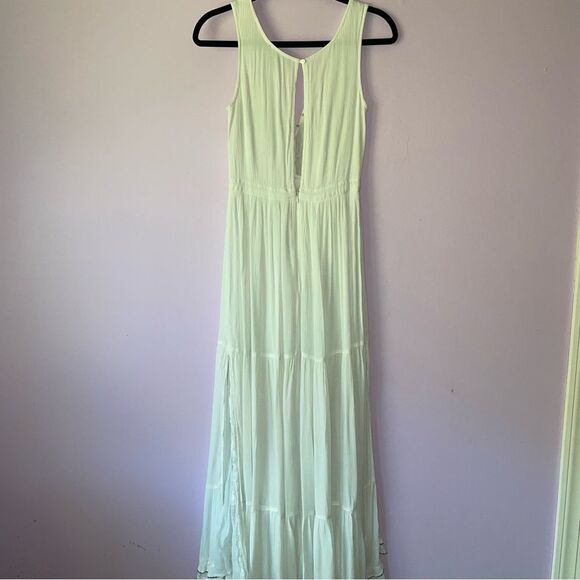 Lulu's XXS Maxi Dress White Embroidered Floral Vacation Cottage Coastal Boho - Picture 9 of 14